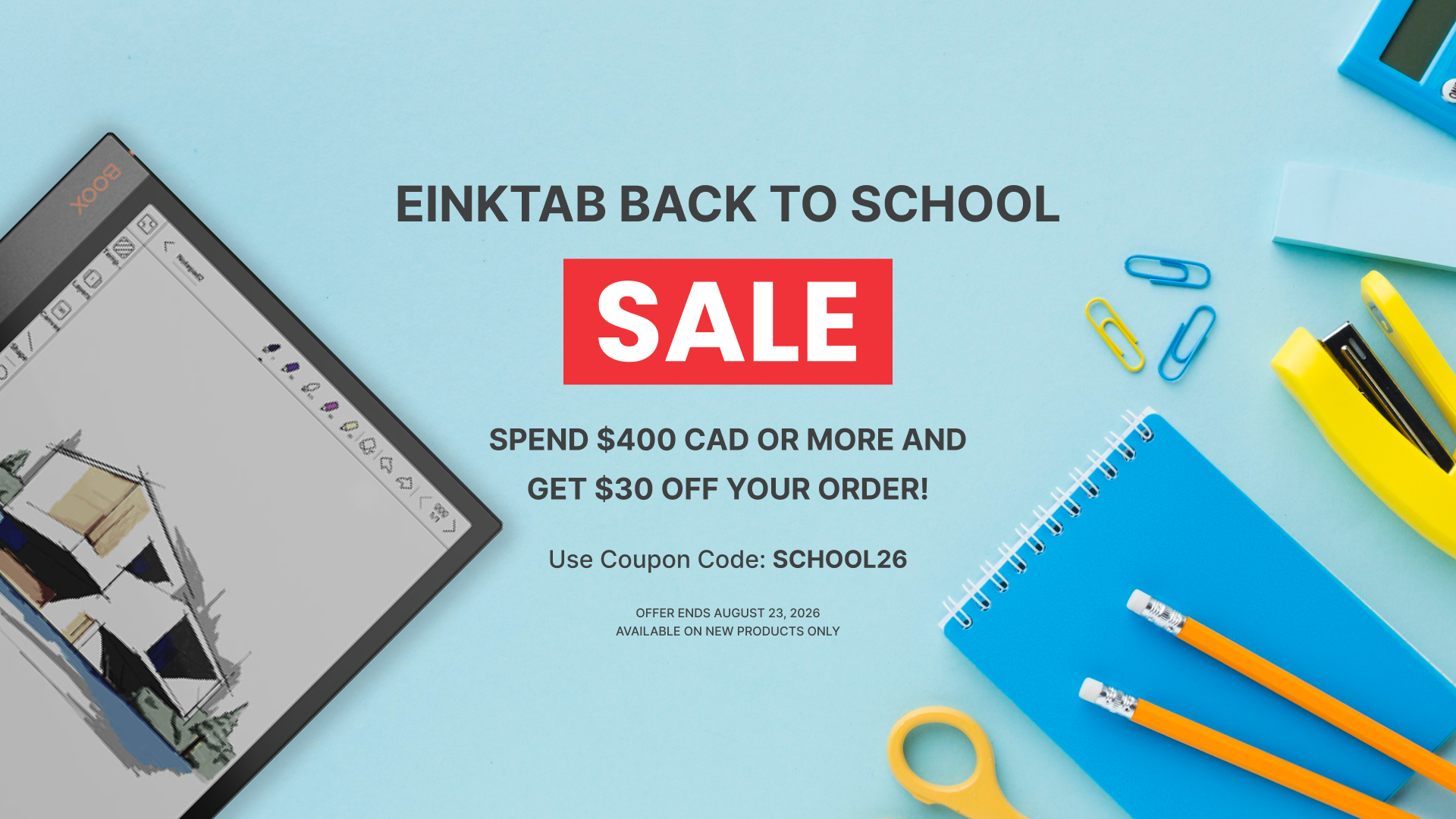 Main Banner Back to School Sale - Einktab